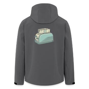 Pain grille-pain Cash Hustle Design de T-shirt drôle - Veste softshell homme en polyester recyclé Stanley/Stella - charbon - Dos - AI Model Male 185 light (185cm)