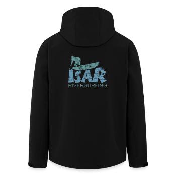 Isar Riversurfing (Vintage / Bleu Vert) - Veste softshell homme en polyester recyclé Stanley/Stella - noir - Dos - AI Model Male 185 light (185cm)