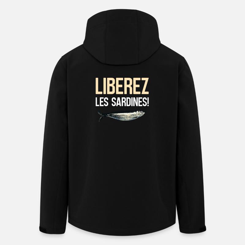 Liberez les sardines - Veste softshell homme en polyester recyclé Stanley/Stella - noir