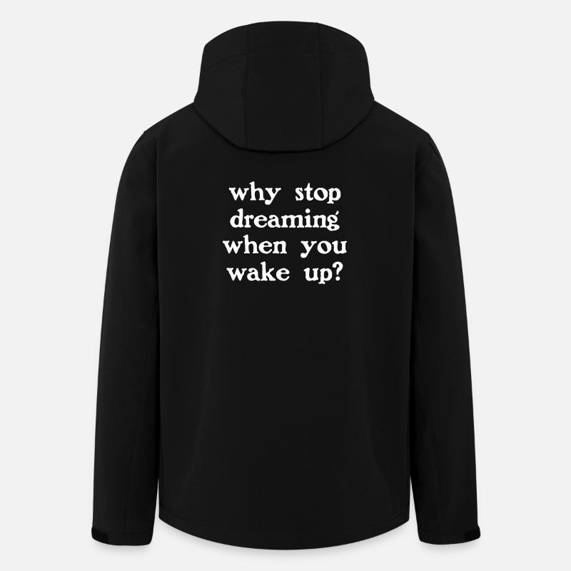 Pourquoi arrêter de rêver ? (sombre) - Veste softshell homme en polyester recyclé Stanley/Stella - noir