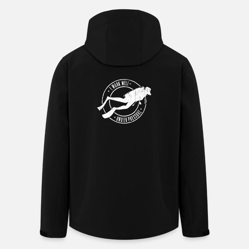 Deep Dive Diver Emblem - Recycelte Männer Softshell-Jacke von Stanley/Stella - Schwarz