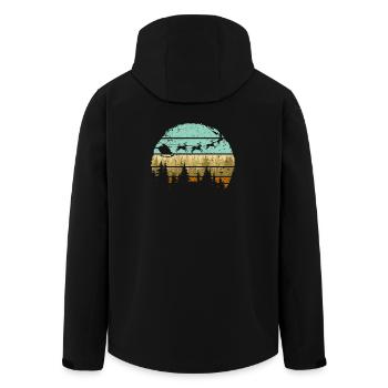 Deer Forest Stripes Silhouette - Men’s Recycled Softshell Jacket by Stanley/Stella - black - Back - AI Model Male 185 light (185cm)