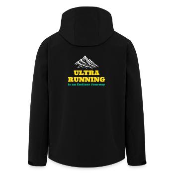 Ultra-Laufen ist eine endlose Reise - Recycelte Männer Softshell-Jacke von Stanley/Stella - Schwarz - Hinten - AI Model Male 185 light (185cm)