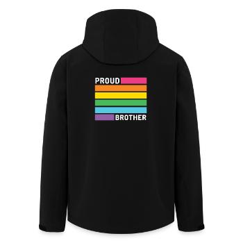 Pride Month LGBT - Stolzer Bruder - Recycelte Männer Softshell-Jacke von Stanley/Stella - Schwarz - Hinten - AI Model Male 185 light (185cm)