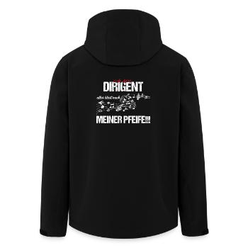 Ich bin Dirigent - Recycelte Männer Softshell-Jacke von Stanley/Stella - Schwarz - Hinten - AI Model Male 185 light (185cm)