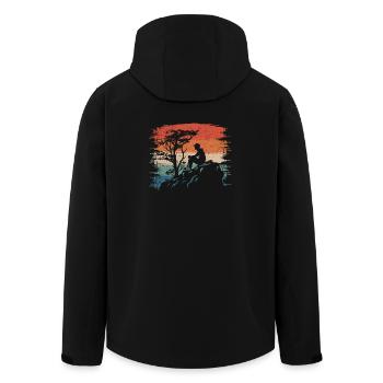 Sunset Cliff Silhouette - Recycelte Männer Softshell-Jacke von Stanley/Stella - Schwarz - Hinten - AI Model Male 185 light (185cm)