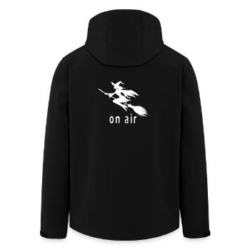 Sorcière volante sur balai avec lettrage 'on air' - Veste softshell homme en polyester recyclé Stanley/Stella - noir - Dos - AI Model Male 185 light (185cm)