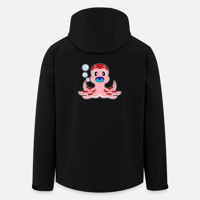 Krake Baby Schnuller - Recycelte Männer Softshell-Jacke von Stanley/Stella - Schwarz
