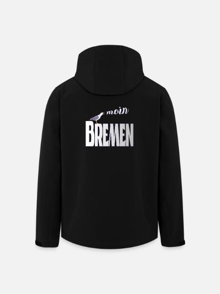 Bremen Möwe & Moin Design - Recycelte Männer Softshell-Jacke von Stanley/Stella - Schwarz
