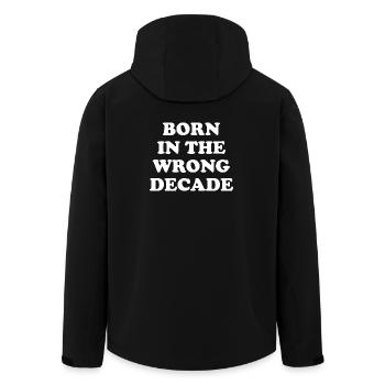 Born In The Wrong Decade - Recycelte Männer Softshell-Jacke von Stanley/Stella - Schwarz - Hinten - AI Model Male 185 light (185cm)