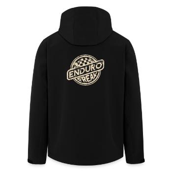 Enduro-Freak | Retro-Design - Recycelte Männer Softshell-Jacke von Stanley/Stella - Schwarz - Hinten - AI Model Male 185 light (185cm)