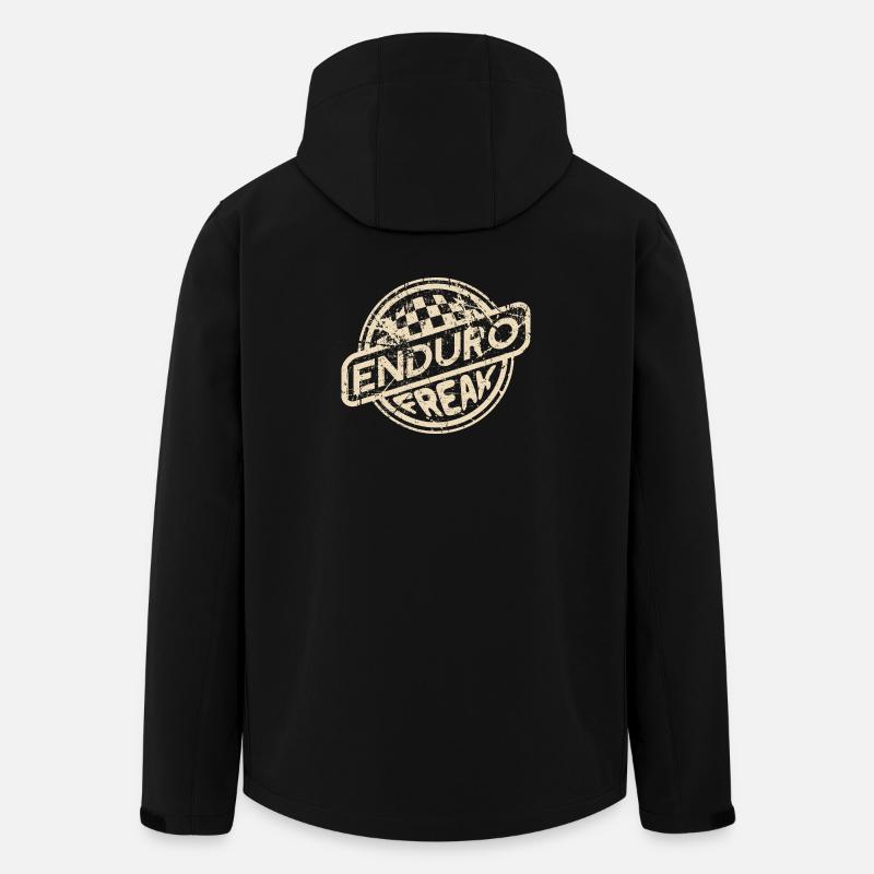 Enduro-Freak | Retro-Design - Recycelte Männer Softshell-Jacke von Stanley/Stella - Schwarz