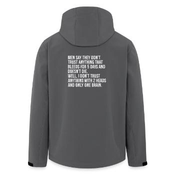 men say they don't trust anything that bleeds - Men’s Recycled Softshell Jacket by Stanley/Stella - anthracite - Back - AI Model Male 185 light (185cm)