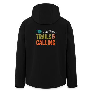 The Trails Are Calling - Men’s Recycled Softshell Jacket by Stanley/Stella - black - Back - AI Model Male 185 light (185cm)