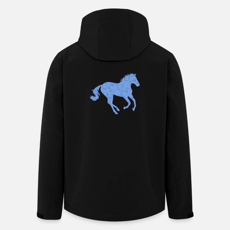 Galoppierendes Pferd - Recycelte Männer Softshell-Jacke von Stanley/Stella - Schwarz