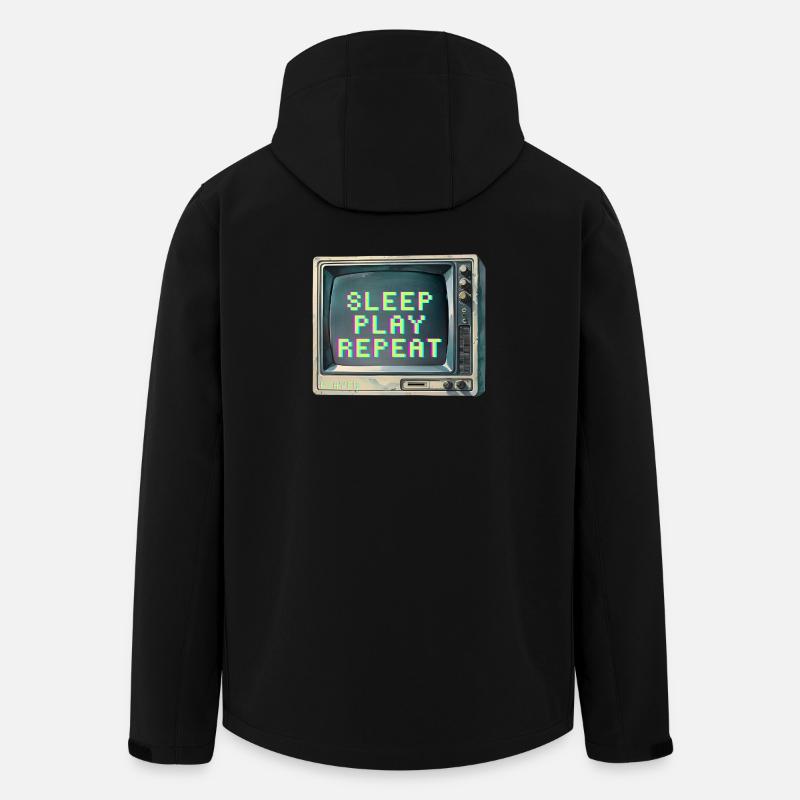 Retro Gaming Inspired TV Design - Men’s Recycled Softshell Jacket by Stanley/Stella - black