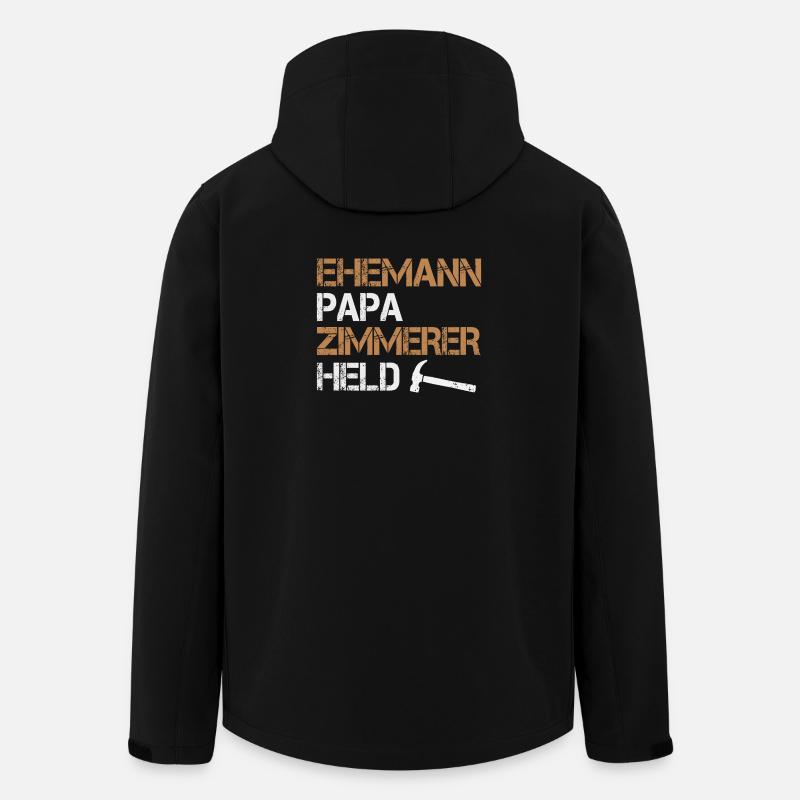 Ehemann Papa Zimmerer Held Zimmermann Handwerk - Recycelte Männer Softshell-Jacke von Stanley/Stella - Schwarz