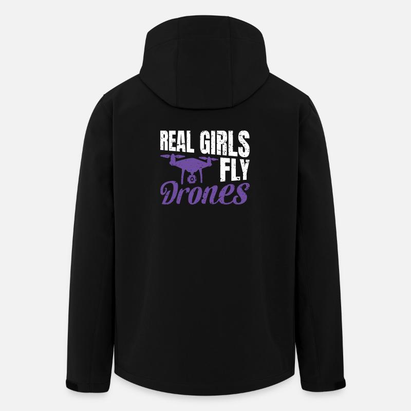 Les vraies filles pilotent des drones - Veste softshell homme en polyester recyclé Stanley/Stella - noir