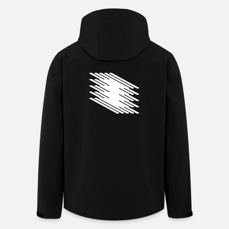 Abstract Dynamic Line Pattern - Men’s Recycled Softshell Jacket by Stanley/Stella - black