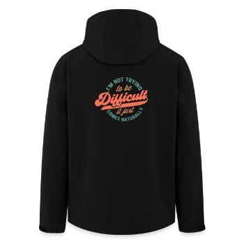 Conception de texte humoristique naturel - Veste softshell homme en polyester recyclé Stanley/Stella - noir - Dos - AI Model Male 185 light (185cm)