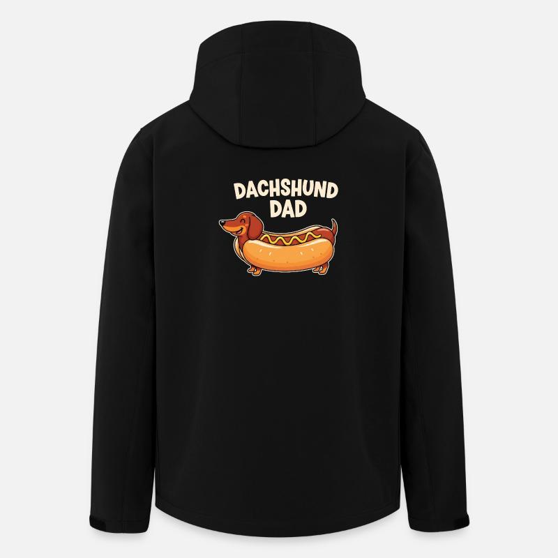 Dachshund Dad Hot Dog Design - Recycelte Männer Softshell-Jacke von Stanley/Stella - Schwarz