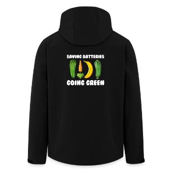 Batterien sparen Umweltfreundlich werden Freche Fr - Recycelte Männer Softshell-Jacke von Stanley/Stella - Schwarz - Hinten - AI Model Male 185 light (185cm)