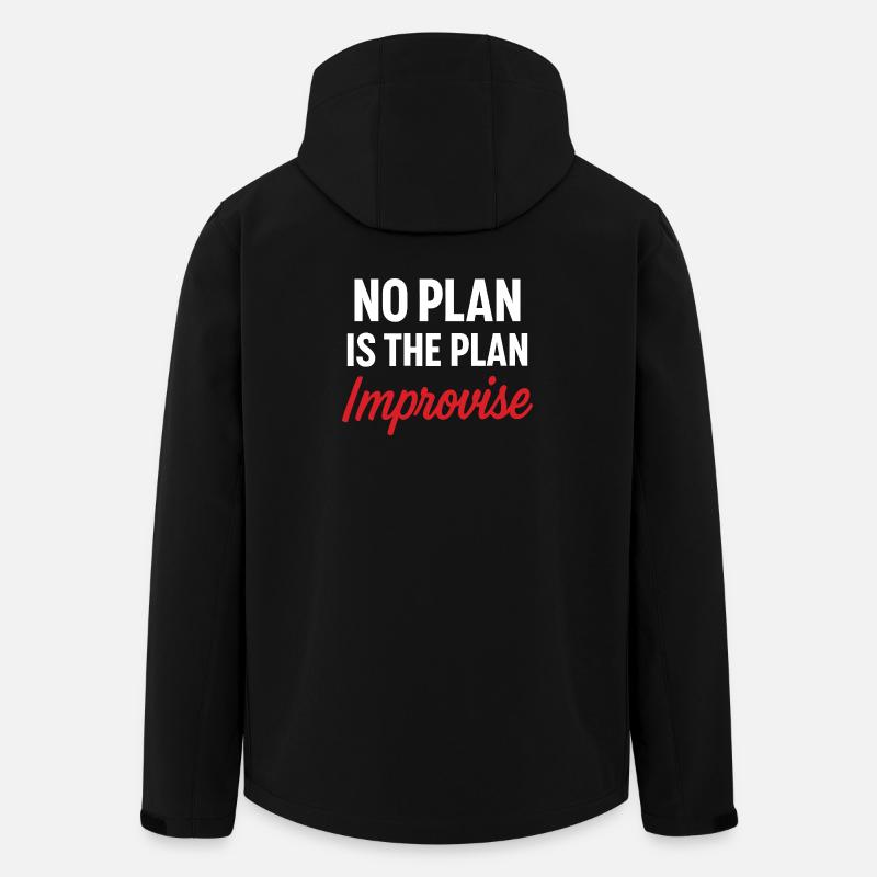 Motivational Message No Plan - Men’s Recycled Softshell Jacket by Stanley/Stella - black