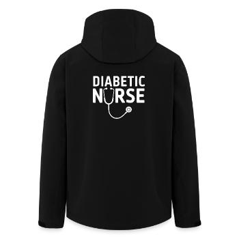 Diabetic Caregiver Stethoscope Motif - Men’s Recycled Softshell Jacket by Stanley/Stella - black - Back - AI Model Male 185 light (185cm)