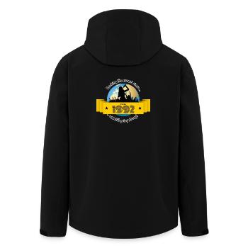 33. Birthday Rocking the crowd since 10/1992 - Men’s Recycled Softshell Jacket by Stanley/Stella - black - Back - AI Model Male 185 light (185cm)