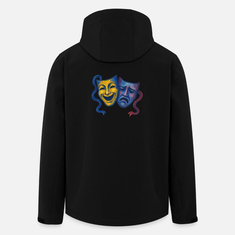Théâtre Masques Joie Chagrin - Veste softshell homme en polyester recyclé Stanley/Stella - noir