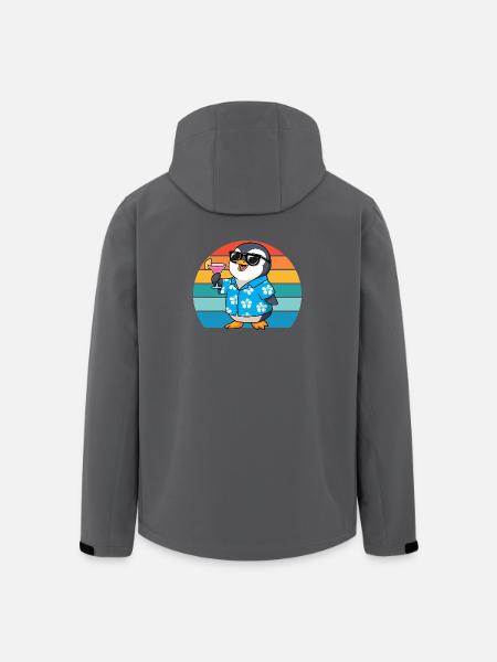 Retro Penguins Sunglasses Cool Penguin - Men’s Recycled Softshell Jacket by Stanley/Stella - black