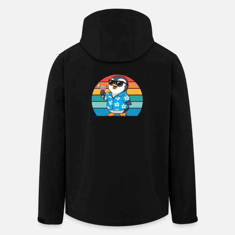 Retro Penguins Sunglasses Cool Penguin - Men’s Recycled Softshell Jacket by Stanley/Stella - black