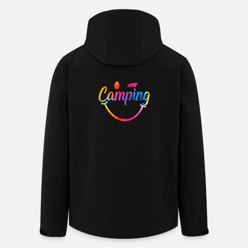 Camping Farbenspiel Logo - Recycelte Männer Softshell-Jacke von Stanley/Stella - Schwarz