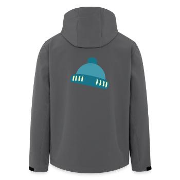 Beanie Blau Akzent Muster - Recycelte Männer Softshell-Jacke von Stanley/Stella - Schwarz - Hinten - AI Model Male 185 light (185cm)