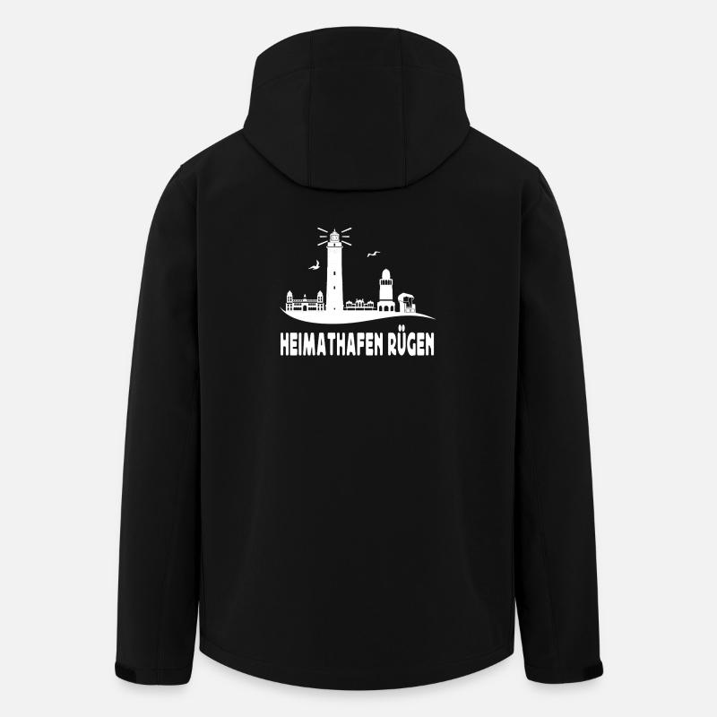 Leuchtturm Rügen Heimathafen - Recycelte Männer Softshell-Jacke von Stanley/Stella - Schwarz