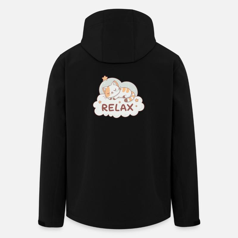 Dreamy kitten on pastel cloud - Men’s Recycled Softshell Jacket by Stanley/Stella - black