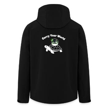 Glass Dome Turtle World in Shell - Men’s Recycled Softshell Jacket by Stanley/Stella - black - Back - AI Model Male 185 light (185cm)