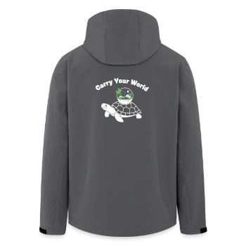 Glass Dome Turtle World in Shell - Men’s Recycled Softshell Jacket by Stanley/Stella - anthracite - Back - AI Model Male 185 light (185cm)
