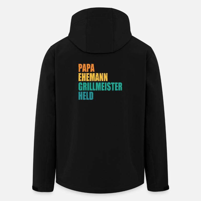 Papa Ehemann Grillmeister Held - Recycelte Männer Softshell-Jacke von Stanley/Stella - Schwarz