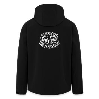 supportyourlocalirishsession3_BLANC - Men’s Recycled Softshell Jacket by Stanley/Stella - black - Back - AI Model Male 185 light (185cm)
