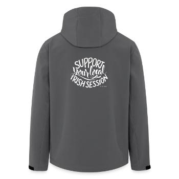 supportyourlocalirishsession3_BLANC - Men’s Recycled Softshell Jacket by Stanley/Stella - anthracite - Back - AI Model Male 185 light (185cm)