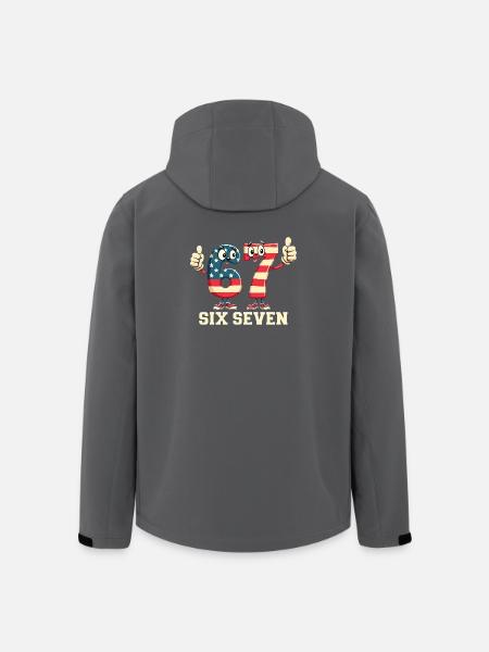 US Flag 67 Memes Six Seven - Men’s Recycled Softshell Jacket by Stanley/Stella - black