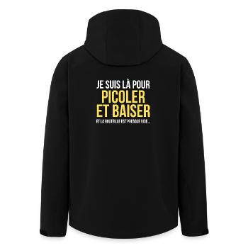 Picoler Baiser Humour Adulte - Veste softshell homme en polyester recyclé Stanley/Stella - noir - Dos - AI Model Male 185 light (185cm)