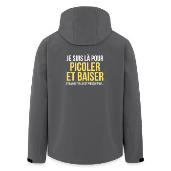 Picoler Baiser Humour Adulte - Veste softshell homme en polyester recyclé Stanley/Stella - charbon - Dos - AI Model Male 185 light (185cm)