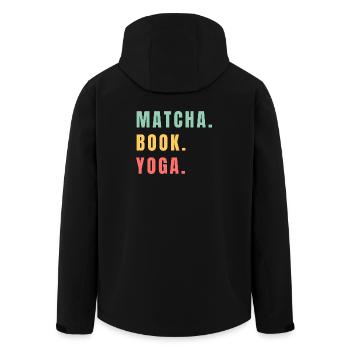 MATCHA-BUCH YOGA - Recycelte Männer Softshell-Jacke von Stanley/Stella - Schwarz - Hinten - AI Model Male 185 light (185cm)
