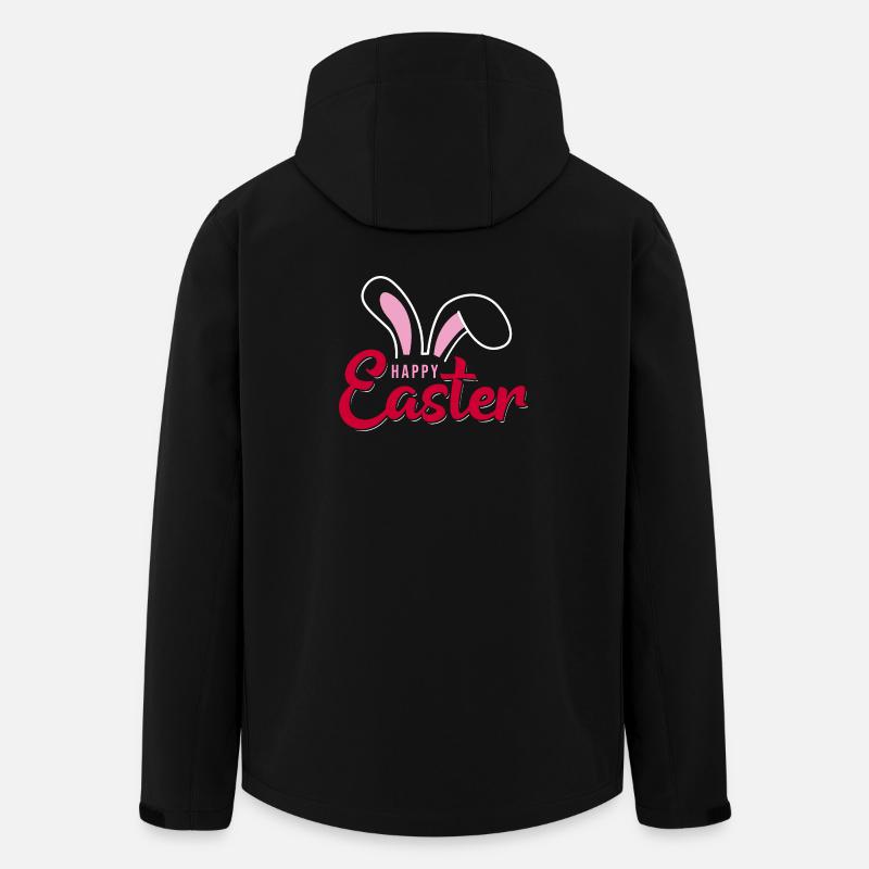 Joyeuses Écritures du Lapin de Pâques - Veste softshell homme en polyester recyclé Stanley/Stella - noir