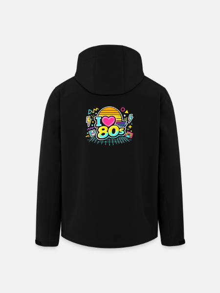80s I Love The 80s - Men’s Recycled Softshell Jacket by Stanley/Stella - black