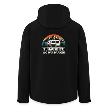 Zuhause ist wo wir parken Camping Shirt - Recycelte Männer Softshell-Jacke von Stanley/Stella - Schwarz - Hinten - AI Model Male 185 light (185cm)