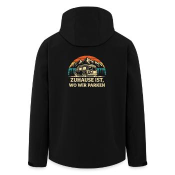 Zuhause ist wo wir parken Camping Shirt - Recycelte Männer Softshell-Jacke von Stanley/Stella - Schwarz - Hinten - AI Model Male 185 light (185cm)