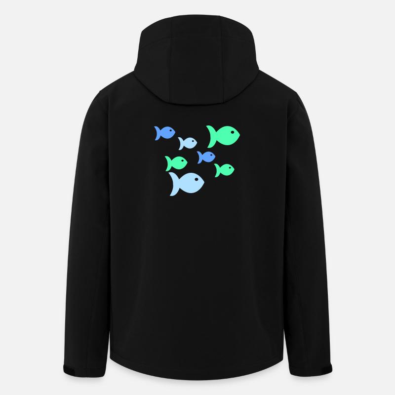 Pastel Fish Tropical Sea Fish - Men’s Recycled Softshell Jacket by Stanley/Stella - black